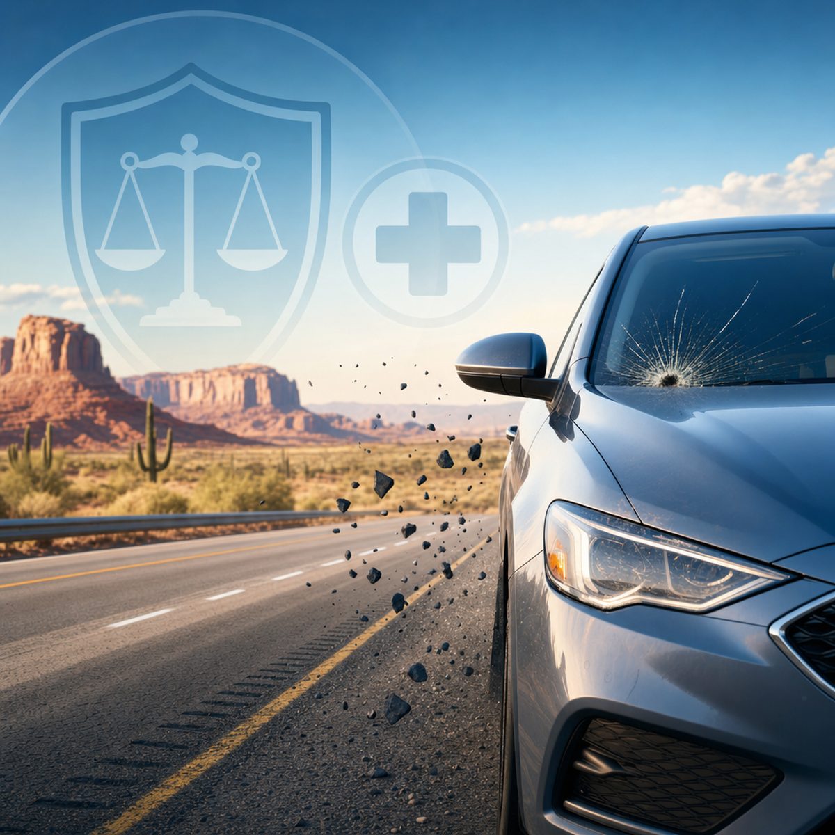 flying debris car accident liability arizona: illustration