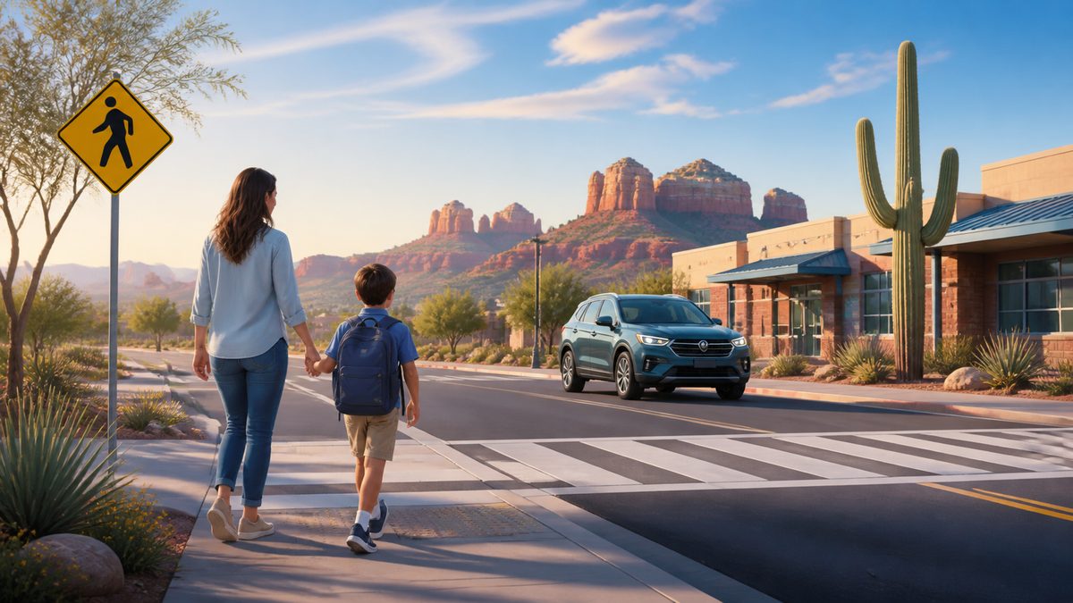 arizona back to school pedestrian safety: illustration