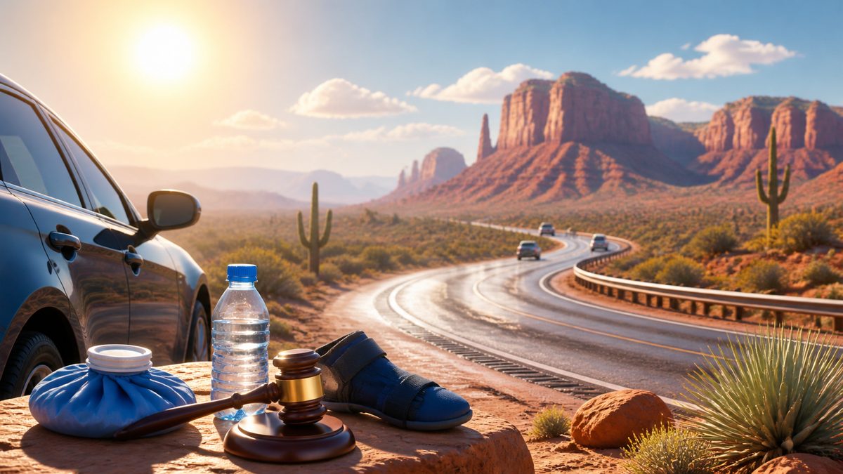 arizona summer heat driving hazards: illustration